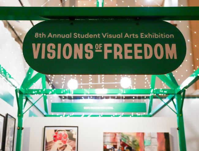 Visions of Freedom exhibition sign 