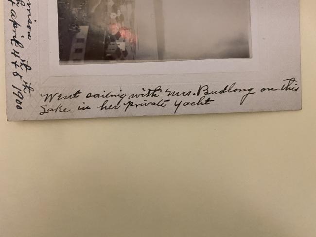 writing on the matting in which a photograph is mounted