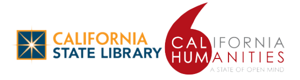 logo for California state library and CA humanities