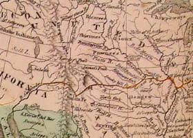vintage map of California, Texas, and Oregon