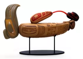 sculpture with bird motifs in the style of Northwest Coast Native Americans