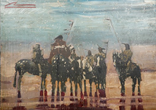 Mateo Romero, War Music II, 2008 Mixed media on wood