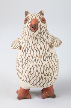 Polychrome earthenware owl