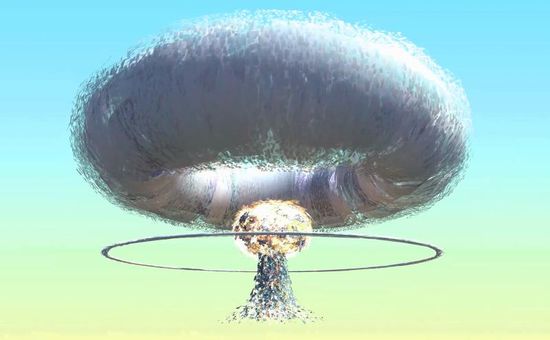 Mushroom Cloud explosion, AR artwork