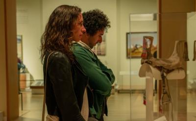 man and woman visiting the autry galleries