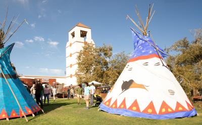 Tepees on the Autry Lawn