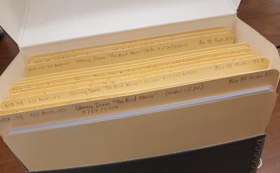 archival box with file folders
