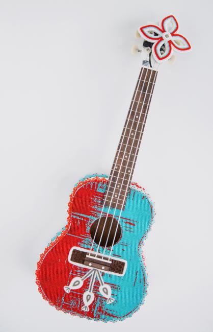 a beaded ukulele