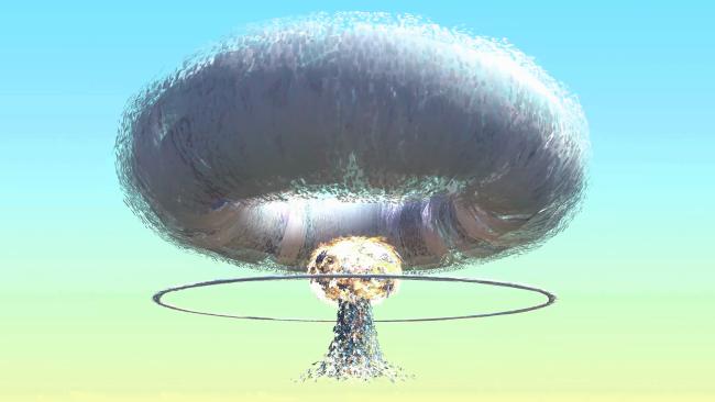 Mushroom Cloud explosion, AR artwork