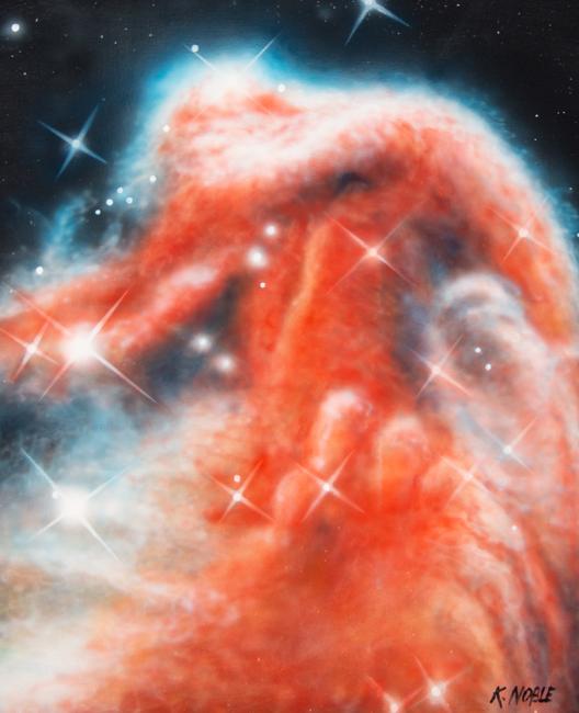 a painting based on the horsehead nebula