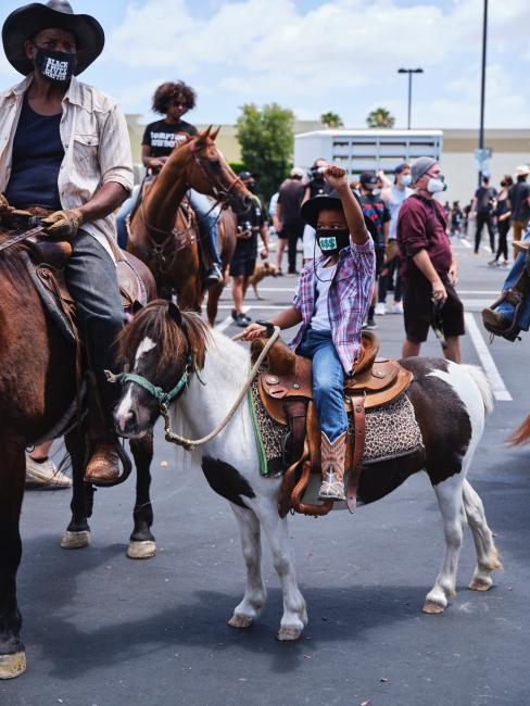 BLM protests on horseback