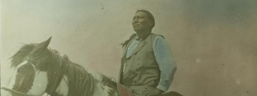 Native American man on a horse