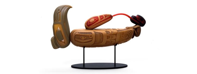sculpture with bird motifs in the style of Northwest Coast Native Americans