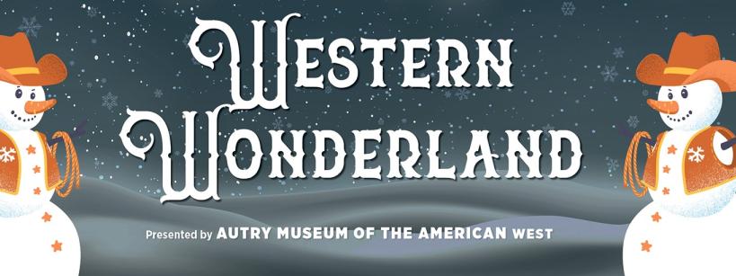 Western Wonderland Banner with a snowman in a cowboy hat on each side
