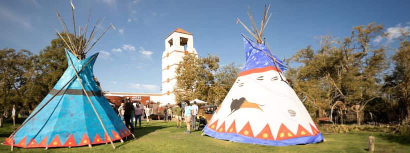 Tepees on the Autry Lawn