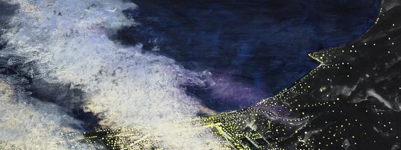 Cloverfield 1, Peter Alexander, 1988, Oil, wax and acrylic on canvas, 73 1/8" x 85 3/8" (framed)